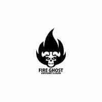 Gratis vector fire ghost logo ontwerp symbool