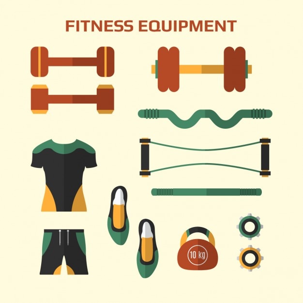 Gratis vector fitness apparatuur pak