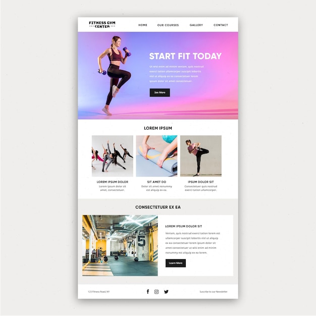 Fitness e-mailsjabloon