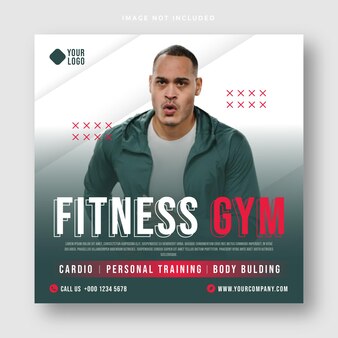 Fitness en gym social media post template collectie