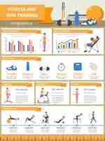 Gratis vector fitness en gymnastiek training infographics