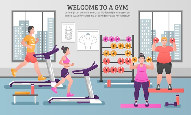 Gratis vector fitness gekleurde samenstelling