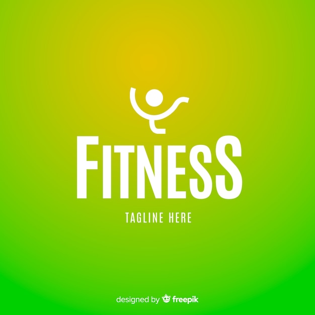 Fitness logo sjabloon vlakke stijl