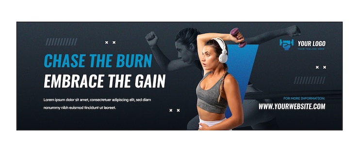 Gratis Vector fitness reis twitter header