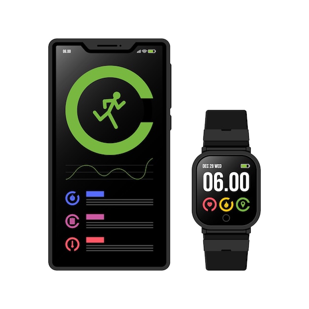 Fitness trackers met plat ontwerp