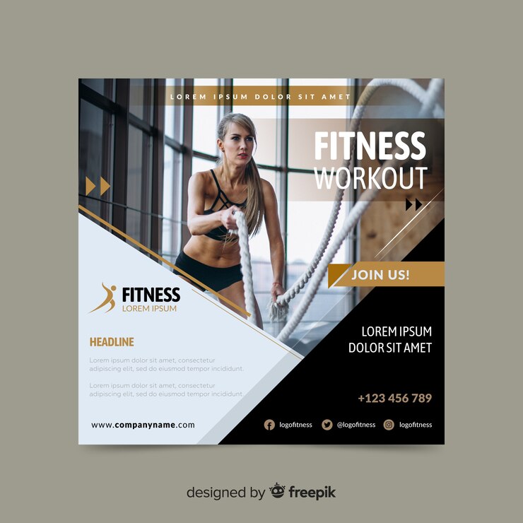 Gratis Vector fitness training sport banner