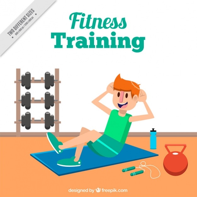 Gratis vector fitness training voor hem