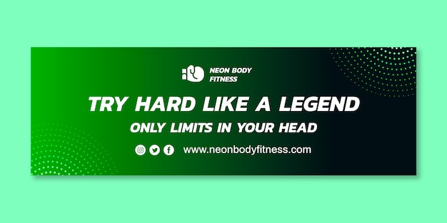 Fitness twitter header ontwerp