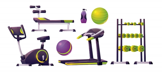 Gratis vector fitnessapparatuur voor training, fitness en sport