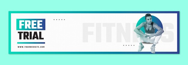 Gratis vector fitnesscentrum twitch banner sjabloon