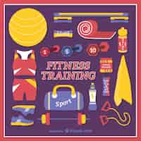 Gratis vector fitnesstraining elementen