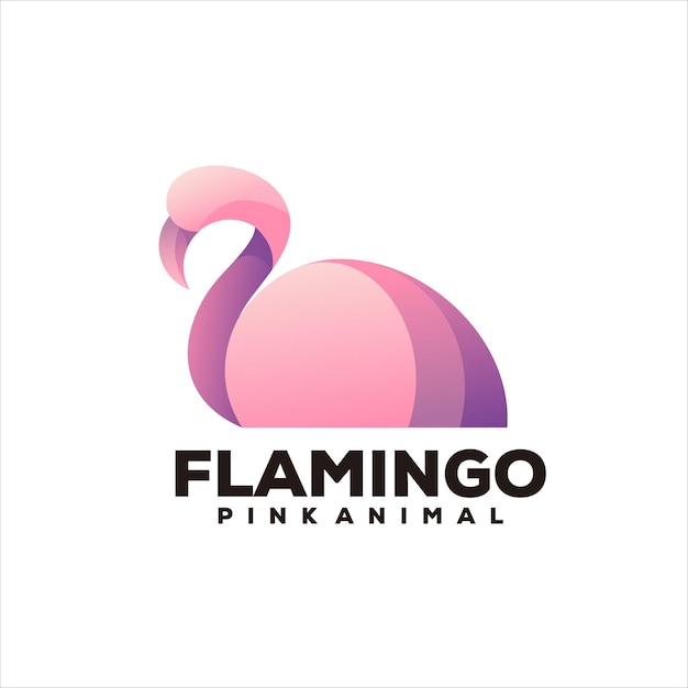 Gratis vector flamingo gradiënt ontwerp logo illustraties