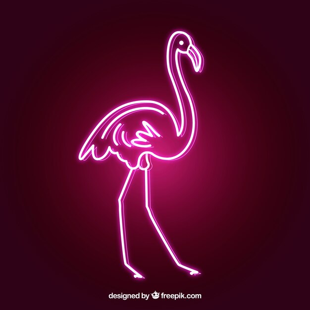 Flamingo-neon met roze licht