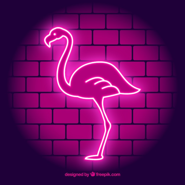Flamingo-neon met roze licht