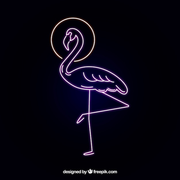 Flamingo-neon met roze licht