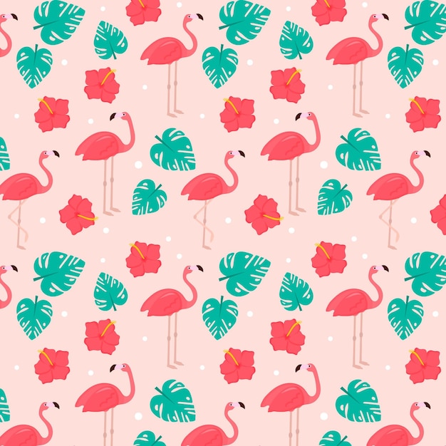 Gratis vector flamingo patroon collectie