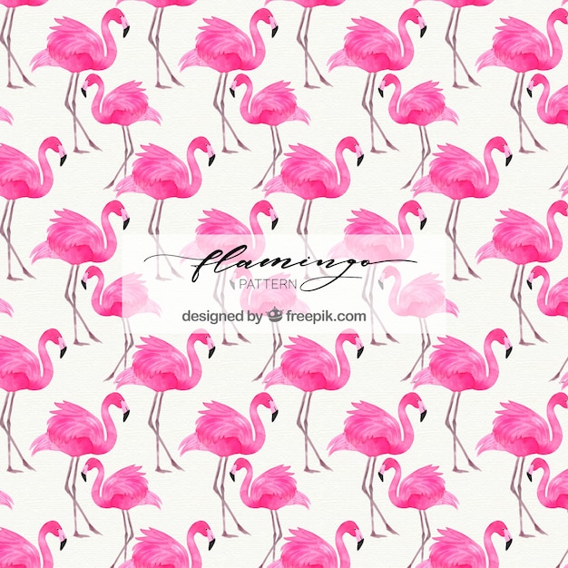 Flamingo&#39;s patroon in aquarel stijl