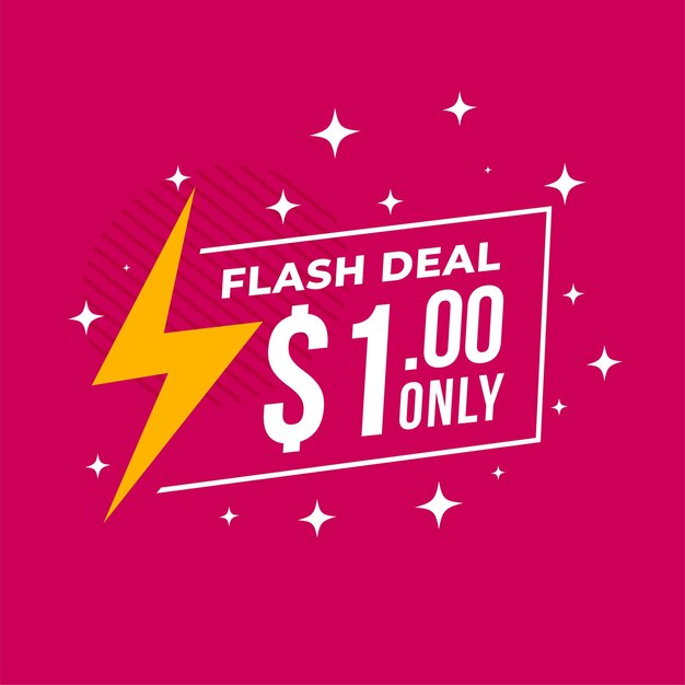 Flash één dollar deal verkoop achtergrondsjabloon