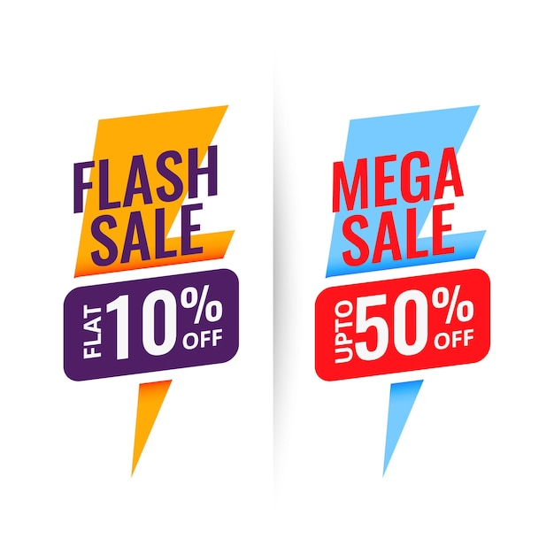 Flash mega sale korting bannerontwerp