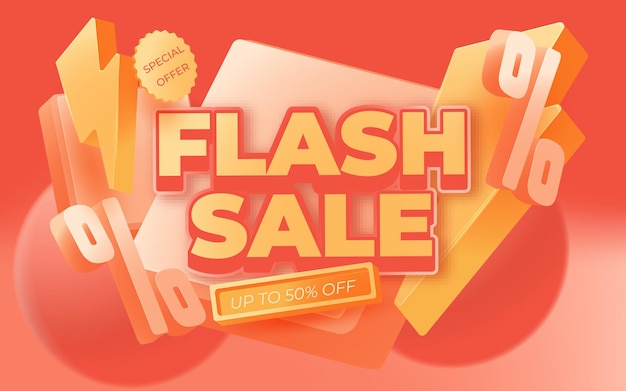 Flash sale-sjabloon voor spandoekontwerp. vectorillustratie.
