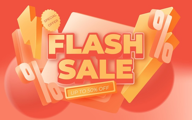 Flash Sale-sjabloon voor spandoekontwerp. Vectorillustratie.