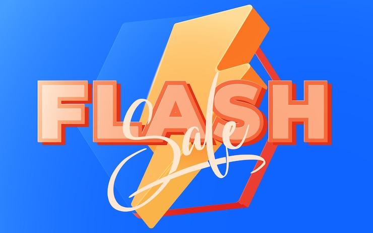 Gratis Vector flash sale-sjabloon voor spandoekontwerp. vectorillustratie.