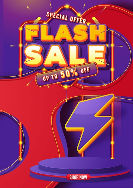 Flash verkoop vector banner ontwerp