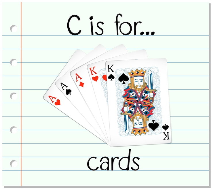 Gratis Vector flashcard letter c is voor kaarten