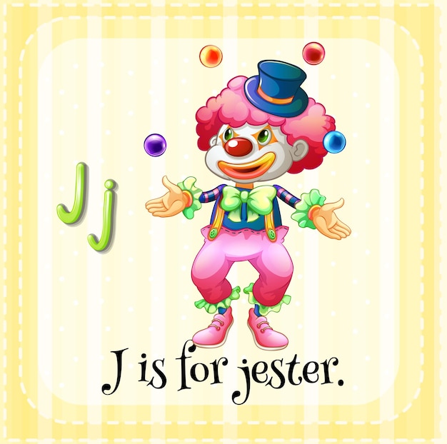 Flashcard letter j is voor nar