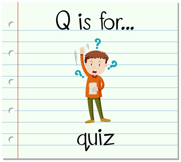 Flashcard letter q is voor quiz