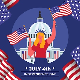 Flat 4 juli - onafhankelijkheidsdag illustratie