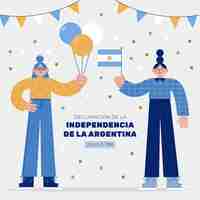 Gratis vector flat 9 de julio - declaracion de independencia de la argentina illustratie