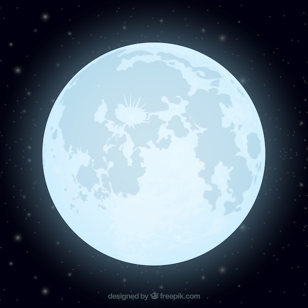 Gratis vector flat achtergrond van glanzende maan