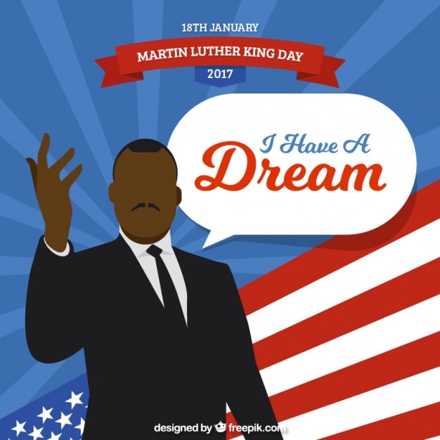 Gratis vector flat achtergrond voor martin luther king dag