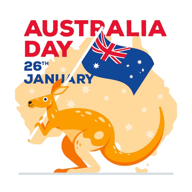 Gratis vector flat australië dag