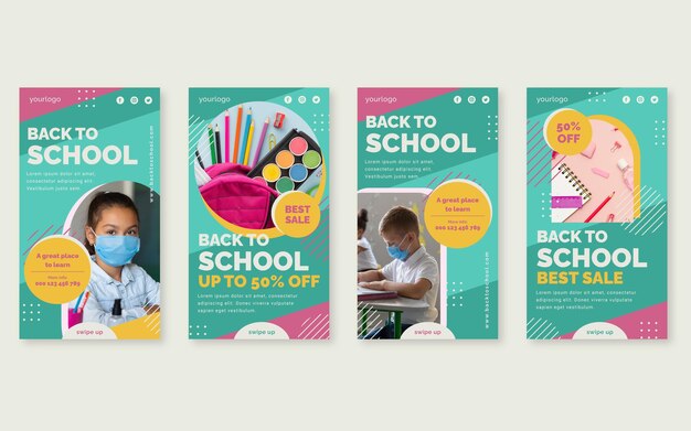 Flat back to school instagram verhalencollectie met foto