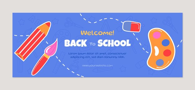 Gratis vector flat back to school social media voorbladsjabloon