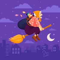 Gratis vector flat befana illustratie