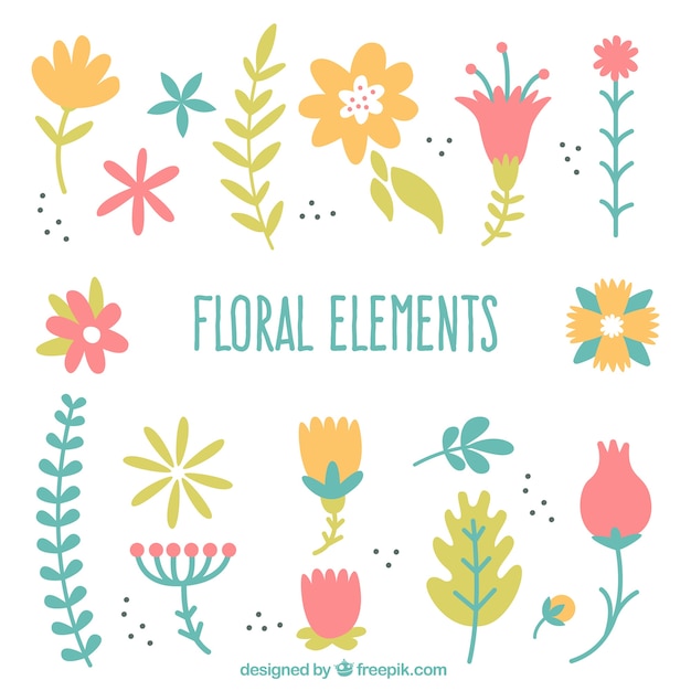 Flat bloemen elementen instellen