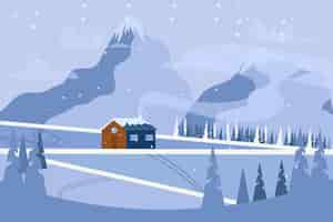 Gratis vector flat chill winterlandschap