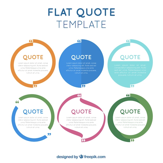 Flat citaten template in moderne stijl