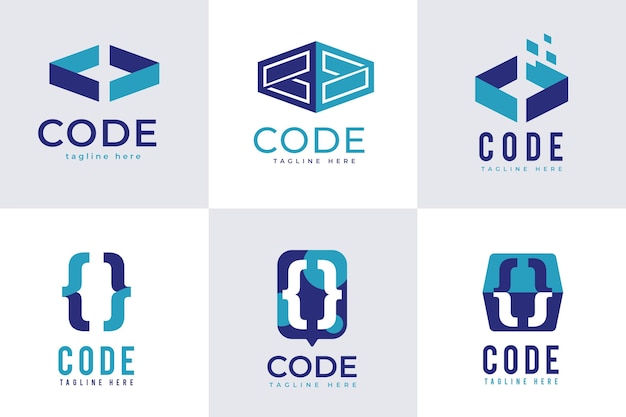 Flat code logo selectie