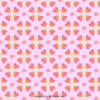 Gratis vector flat decoratief patroon met bloemen in roze tinten