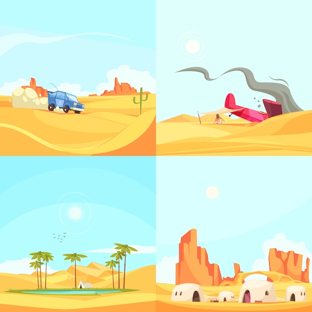 Flat desert design concept