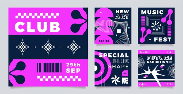 Flat design brutalisme instagram post.
