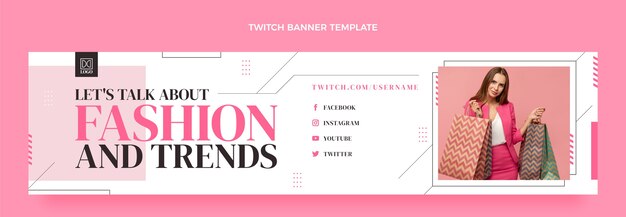 Flat design fashion boutique twitch banner