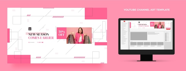 Flat design fashion boutique youtube channel art