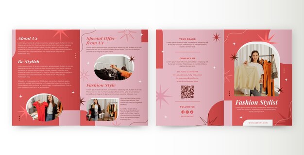 Gratis vector flat design fashion stylist brochure