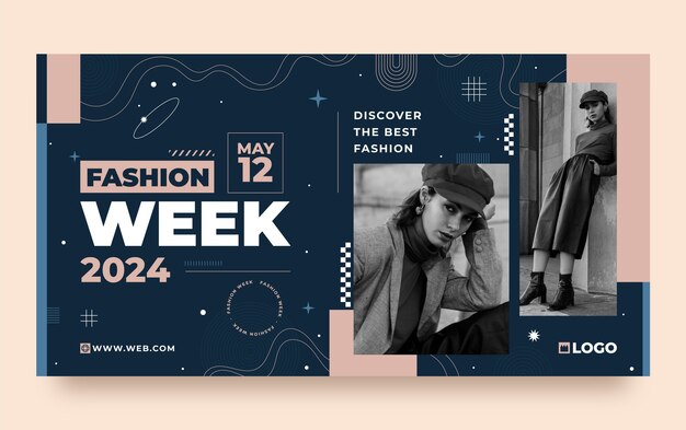 Gratis vector flat design fashion week facebook post sjabloon