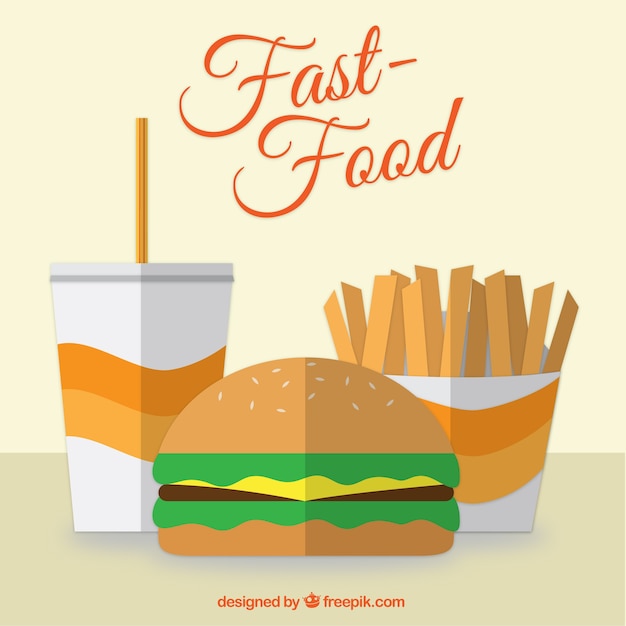 Gratis vector flat design fast food